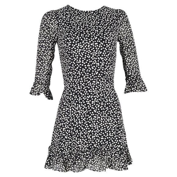 Reformation Dresses & Skirts - Reformation Doutzen Polka-Dot Mini Dress in Black Viscose